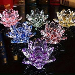 Handcrafted Crystal Lotus Ornament for Home and Desktop Decor