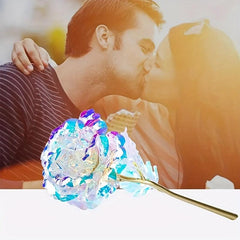 10pcs Galaxy Artificial Rose Flower Golden Plated Foil Wedding