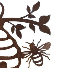Rustic Bee Plant Stake Metal Garden Art for Farm and Outdoor Decor