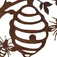 Rustic Bee Plant Stake Metal Garden Art for Farm and Outdoor Decor