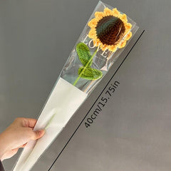 1pc Rose Flower Hand Knit Woolen Bouquet for DIY Crafts