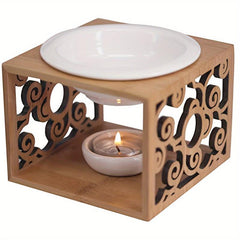 Ceramic Essential Burner Diffuser Floral Tea Light Holder Aromatherapy Warmer