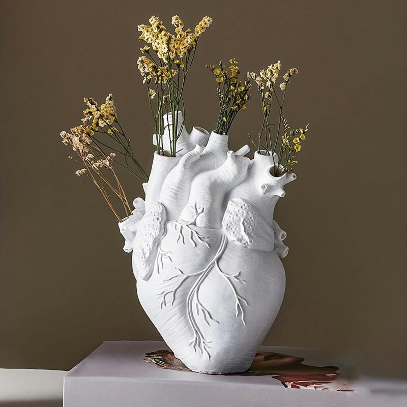 Polyresin Heart Organ Vase for Flower & Home Decor