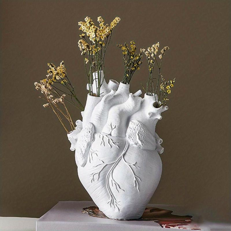 Polyresin Heart Organ Vase for Flower & Home Decor