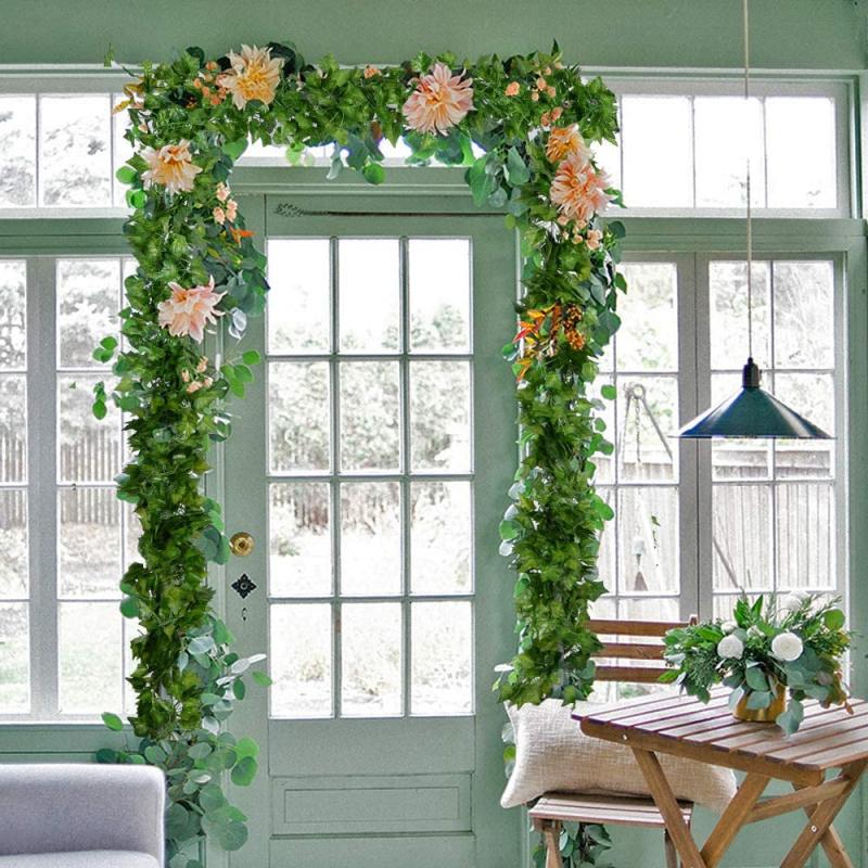 12pcs 98FT Artificial Ivy Leaves Garland for Weddings Parties and Home Decor