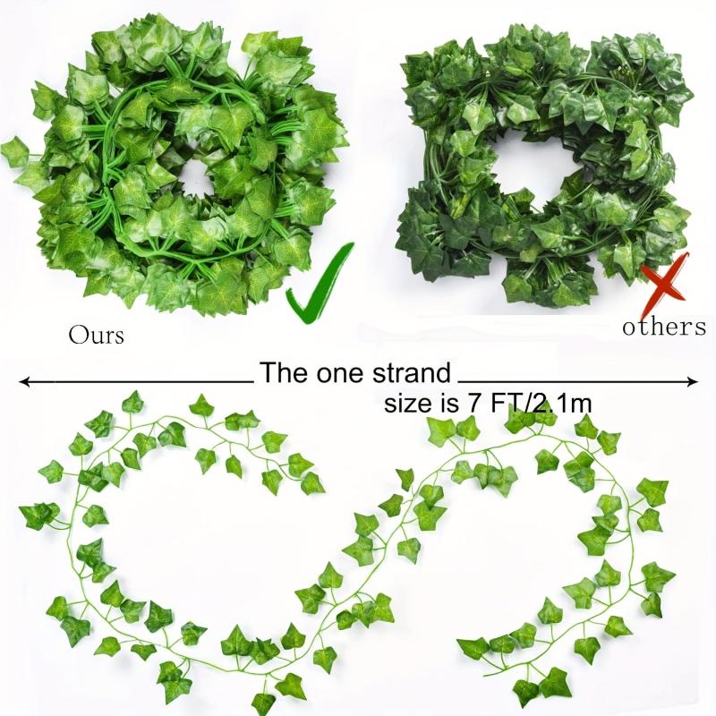 12pcs 98FT Artificial Ivy Leaves Garland for Weddings Parties and Home Decor