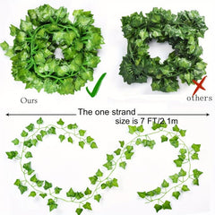 12pcs 98FT Artificial Ivy Leaves Garland for Weddings Parties and Home Decor