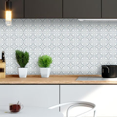 10pcs Light Grey Kitchen Wall Tile Stickers Self Adhesive Waterproof