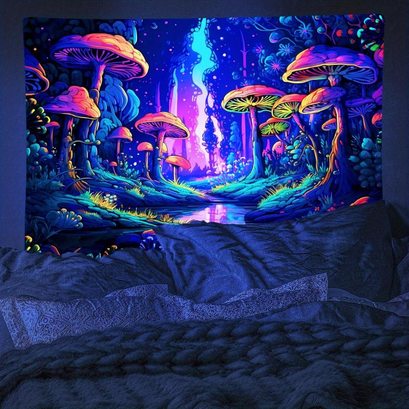 Mysterious Mushroom Forest Fluorescent Wall Hanging