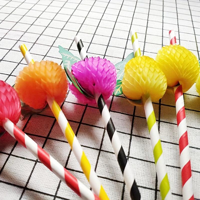 20pcs Fruit Shaped Paper Straws for Parties