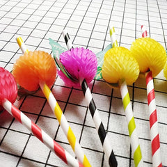 20pcs Fruit Shaped Paper Straws for Parties