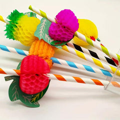 20pcs Fruit Shaped Paper Straws for Parties