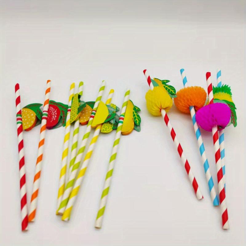 20pcs Fruit Shaped Paper Straws for Parties