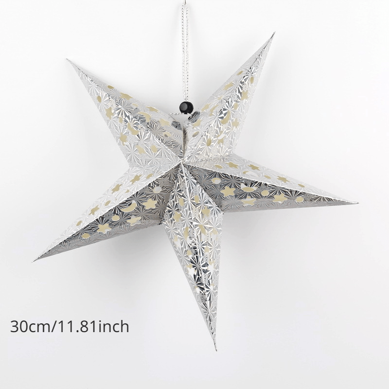 Christmas Paper Star Lantern Lampshade Hanging Xmas 3D Star Pentagram Lampshade