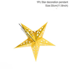 Christmas Paper Star Lantern Lampshade Hanging Xmas 3D Star Pentagram Lampshade