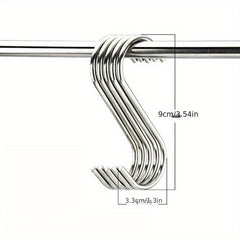 Solid Stainless Steel S Hook Bathroom Crossbar Shower Curtain Hook