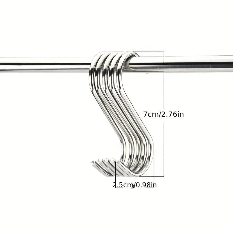 Solid Stainless Steel S Hook Bathroom Crossbar Shower Curtain Hook