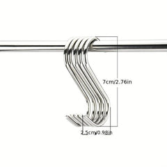 Solid Stainless Steel S Hook Bathroom Crossbar Shower Curtain Hook