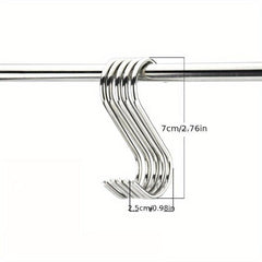 Solid Stainless Steel S Hook Bathroom Crossbar Shower Curtain Hook
