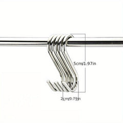 Solid Stainless Steel S Hook Bathroom Crossbar Shower Curtain Hook