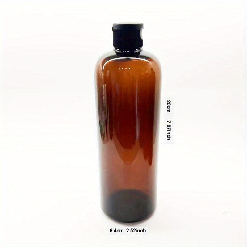 16oz Amber Shampoo Bottle with Bamboo Pump