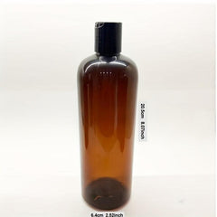16oz Amber Shampoo Bottle with Bamboo Pump