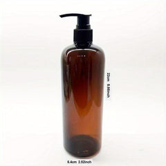 16oz Amber Shampoo Bottle with Bamboo Pump