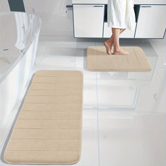 2pc Soft Memory Foam Bath Mat Absorbent Bathroom Rug