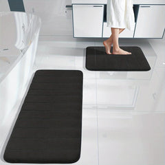 2pc Soft Memory Foam Bath Mat Absorbent Bathroom Rug