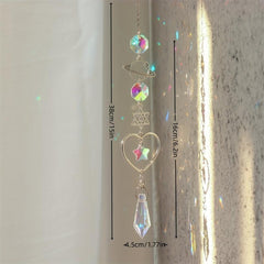 Crystal Sun Catcher Wind Chime Moon & Sun Wings Pendant Home Decor