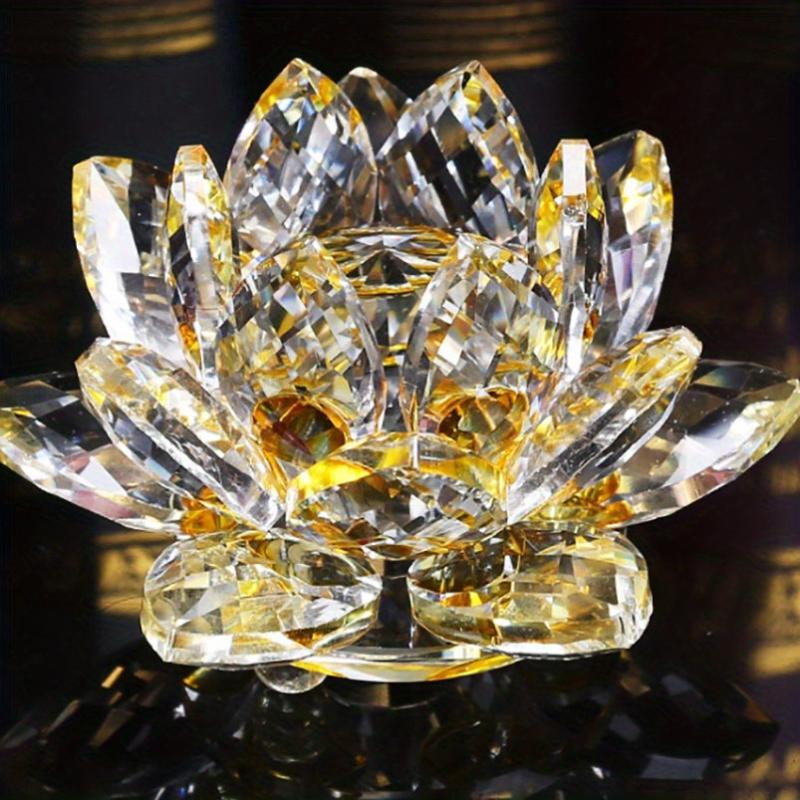 Crystal Lotus Ornament for Home Decor and Desk Cabinet