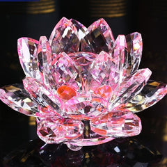 Crystal Lotus Ornament for Home Decor and Desk Cabinet