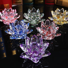 Crystal Lotus Ornament for Home Decor and Desk Cabinet