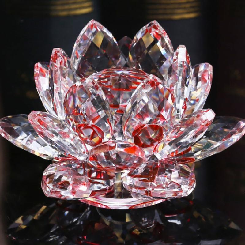 Crystal Lotus Ornament for Home Decor and Desk Cabinet