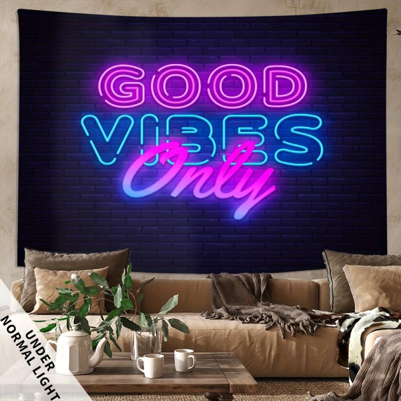 Colorful Fluorescent Tapestry for Living Room Bedroom Dorm Room UV BlackLight