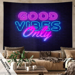 Colorful Fluorescent Tapestry for Living Room Bedroom Dorm Room UV BlackLight