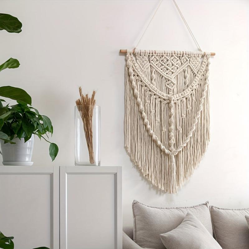 Boho Cotton Tapestry with Tassel Macrame Wall Hanging