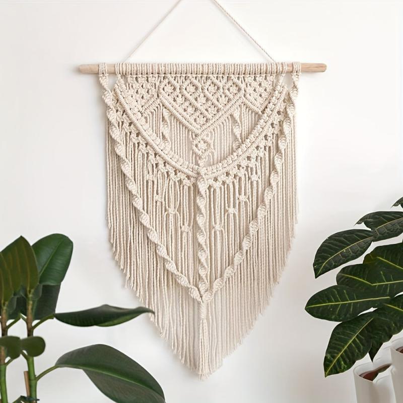 Boho Cotton Tapestry with Tassel Macrame Wall Hanging