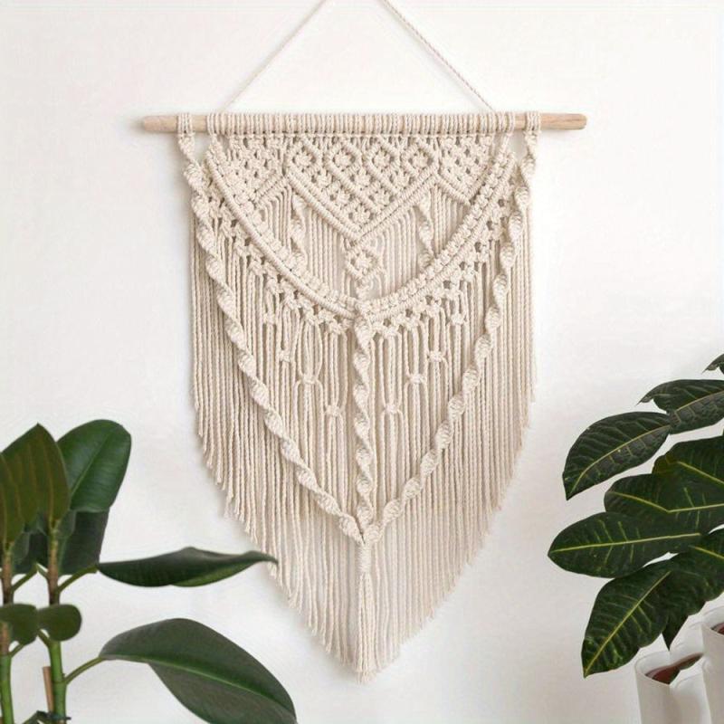 Boho Cotton Tapestry with Tassel Macrame Wall Hanging