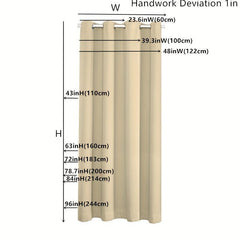 1pc Blackout Door Curtains Thermal Insulated Window Treatments