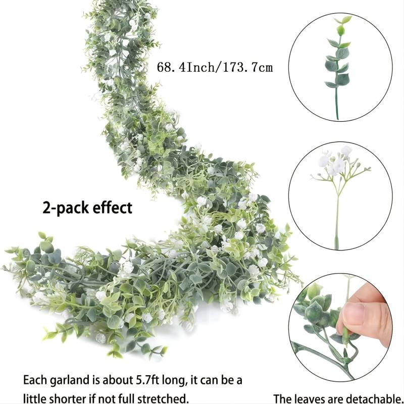 Eucalyptus Garland with Flowers for Wedding Arch or Home Decor