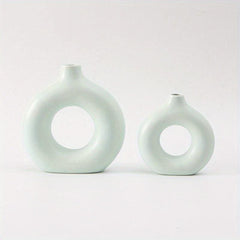 2pcs Ceramic Vase Set Matte Pampas Flower Vases Modern Boho Decor