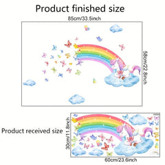 Rainbow Unicorn Wall Decals Baby Nursery Girls Bedroom Decor
