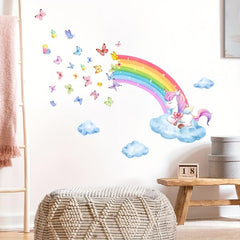 Rainbow Unicorn Wall Decals Baby Nursery Girls Bedroom Decor