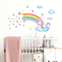 Rainbow Unicorn Wall Decals Baby Nursery Girls Bedroom Decor