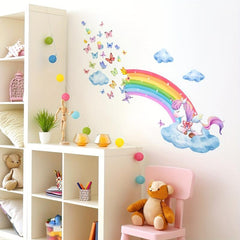 Rainbow Unicorn Wall Decals Baby Nursery Girls Bedroom Decor