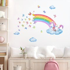 Rainbow Unicorn Wall Decals Baby Nursery Girls Bedroom Decor
