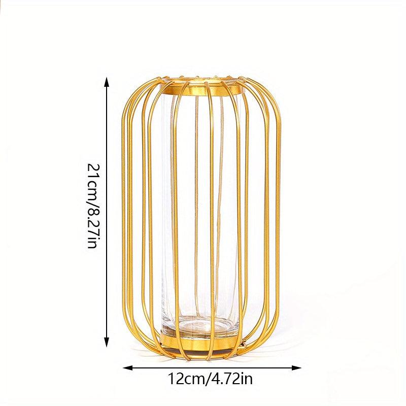 Nordic Light Hollow Out Vase Geometric Glass Flower Vase