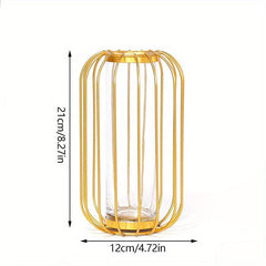 Nordic Light Hollow Out Vase Geometric Glass Flower Vase