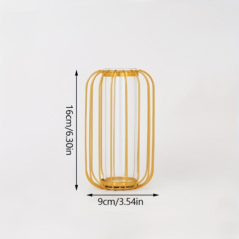 Nordic Light Hollow Out Vase Geometric Glass Flower Vase